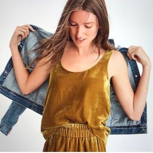 NWT J. Crew velvet tank - burnished gold/mustard